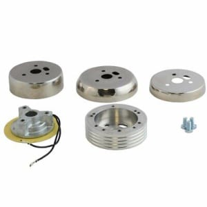 Polished 5 6 Hole Steering Wheel Hub Adapter Ford Mustang Galaxie 1965-1969 - GoodSpeedUSA