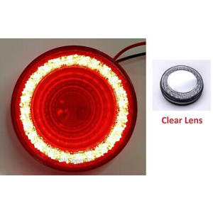 4" Round LED "MIRAGE" Stop, Turn & Tail Light - Red LED/Clear Lens - S/T/T - GoodSpeedUSA