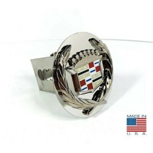 Chrome Cadillac Emblem Tow Hitch Cover (Stainless Steel 2″ Plug)