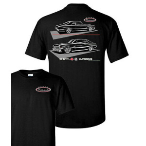 Classic Chevy Nova SS Super Sport Silhouette Black T-Shirt - GoodSpeedUSA