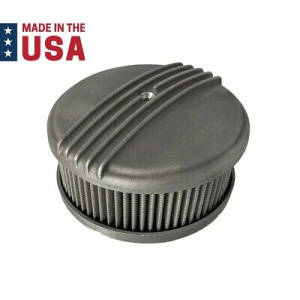 Half Finned Air Cleaner - 4 Barrel 6-3/8" Unpolished Aluminum - Show Quality