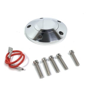 Steering Wheel Horn Button W/ Polished Finish (Fits Most 5 Hole Steering Wheels) - GoodSpeedUSA