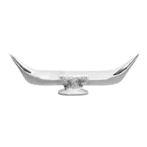 13" Chrome Bull Horn Hood Ornament Flat Base For Peterbilt Kenworth Freightliner - GoodSpeedUSA