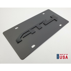 Blacked Out GMC AT4 Emblem Tactical Metal Vanity License Plate w/ 3D Letters - GoodSpeedUSA