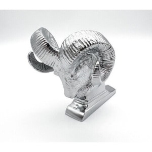 Universal Chrome Metal Ram Head Hood Ornament - GoodSpeedUSA