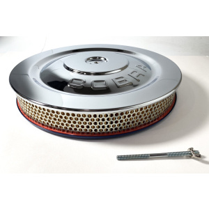 Chrome HIPO Air Cleaner Assembly 5 1/8" Neck w/ Shelby "Cobra" Stamped Lid