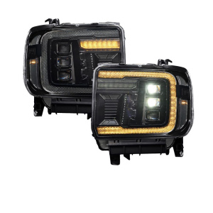 Form Lighting LED Projector Headlights w/ Amber DRL For 2014-18 GMC Sierra 1500 - GoodSpeedUSA