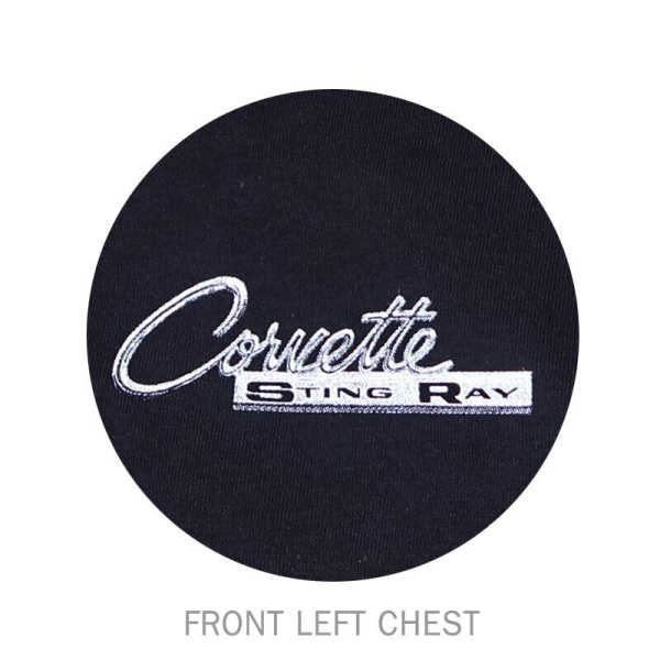 Chevy C-2 Corvette Stingray American Flag Black T-Shirt