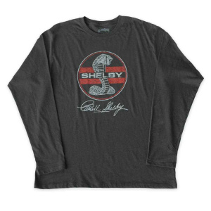 Premium Black Carroll Shelby Cobra Long Sleeve T-Shirt by Wicked Quick