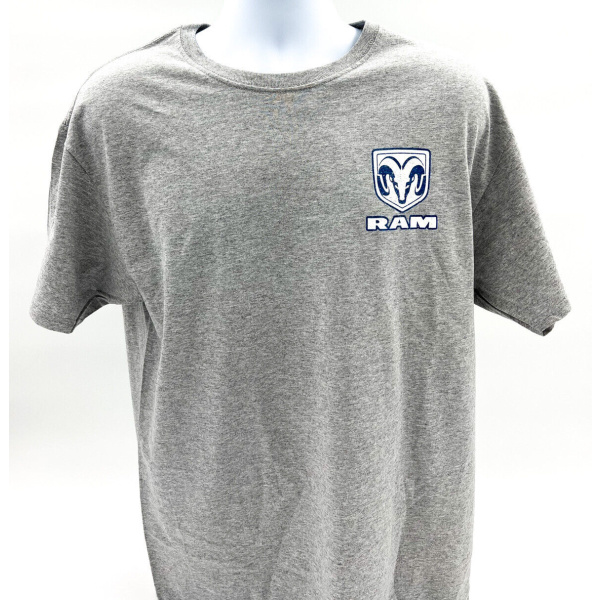 Gray T-Shirt w/ Dodge Ram Truck & "Guts Glory American Pride" Script - Licensed
