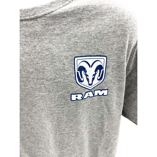Gray T-Shirt w/ Dodge Ram Truck & "Guts Glory American Pride" Script - Licensed