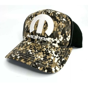 Black Digital Camo Hat / Cap w/ White Mopar “M” Logo / Emblem (Licensed)