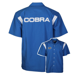 Shelby Cobra Button Up Blue Mechanic Pit Shirt - GoodSpeedUSA