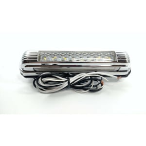 Universal LED Reverse Light, Chrome Art Deco License Plate Light Hot Rod - GoodSpeedUSA