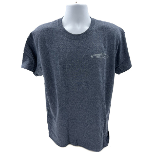 Stone Heather Blue T-Shirt w/ Chevy Corvette Blueprint Design