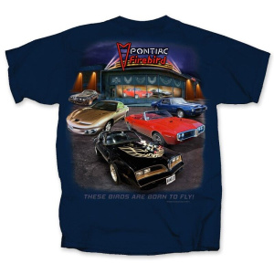 Pontiac Firebird Trans Am Showroom Navy Blue T-Shirt - GoodSpeedUSA