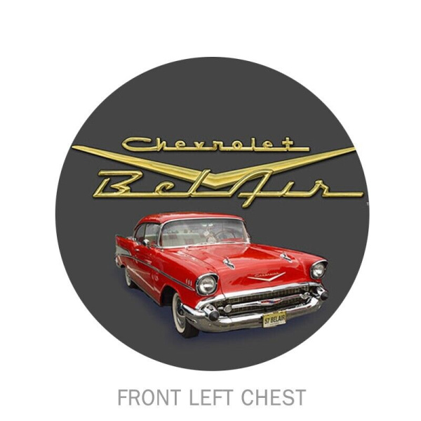 Chevrolet Bel Air "Golden Oldies" Drive-In Diner Scene Gray T-Shirt - GoodSpeedUSA