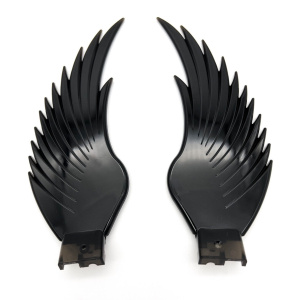 Pair Grand General Windrider Black Hood Ornament Replacement Plastic Wings - GoodSpeedUSA