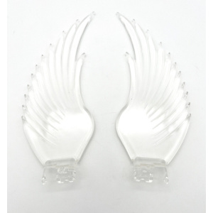 Pair Grand General Windrider Clear Hood Ornament Replacement Plastic Wings - GoodSpeedUSA