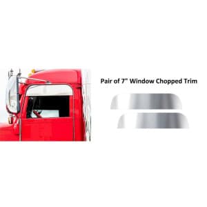 Pair Stainless Steel 7" Chopped Window Trim for 2005+ Peterbilt 379/386/389 - GoodSpeedUSA