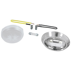 Round Dome Light Assembly Base, Lens, Leads & Bulb For Most 1971-1981 Chevy Cars - GoodSpeedUSA