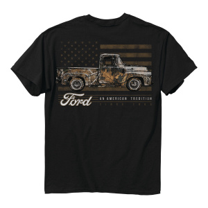 Ford Truck Camo Flag T-Shirt w/ "An American Tradition Since 1903" Script
