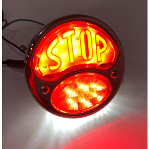 Driver Side LED Stainless Tail Light w/ Stop Lens For 1928-1931 Ford Model A - GoodSpeedUSA