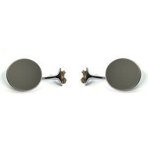 Pair Universal Stainless Steel Peep Mirrors Long Arm Style Ford Dodge Chevy