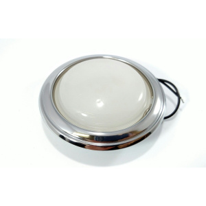 1928-1948 Ford Car Dome Light Assembly Chrome Steel Glass Lens Hardwired 6V - GoodSpeedUSA