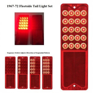 Pair of Sequential LED Tail Lights for 1967-1972 Chevy Fleetside Trucks