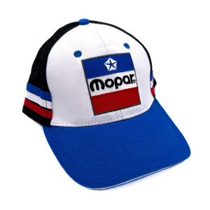 MOPAR Hat Cap w/ Vintage 1972 Red White Blue Patch Logo & Stripes - GoodSpeedUSA