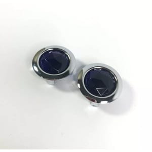 Street Hot Rat Rod Glass Blue Dot w/ Chrome Metal Rings Rims - Tail Light Dots - GoodSpeedUSA