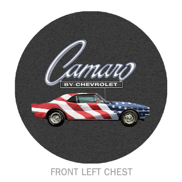 Chevy Camaro American USA Flag Gray T-Shirt
