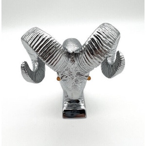 Universal Chrome Metal Ram Head Hood Ornament w/ Illuminated Eyes - GoodSpeedUSA