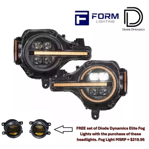 Pair Sequential LED Headlights & Elite Yellow Fog Lights For 2021-23 Ford Bronco - GoodSpeedUSA