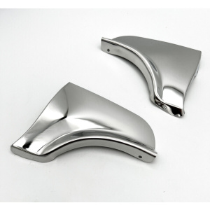 Pair Rear Stainless Steel Fender Skirt Trim Scuff Pads For 1964 Chevy Full Size - GoodSpeedUSA