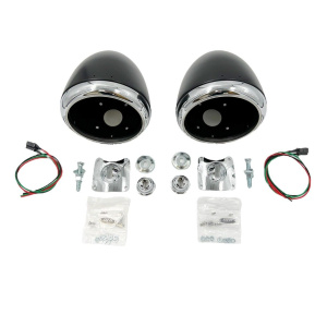 Pair OTB Gear Primed Guide 682-J Headlight Bucket Housings w/ Badge - GoodSpeedUSA