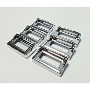 (Set/6) Chrome Toggle Switch Label Bezels w/ Visor for Kenworth 1982-2005 - GoodSpeedUSA