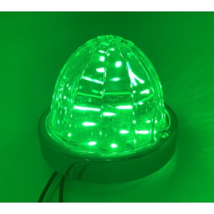 Green 18 LED / Clear Lens Watermelon Marker Turn Signal Clearance Light w/ Base - GoodSpeedUSA