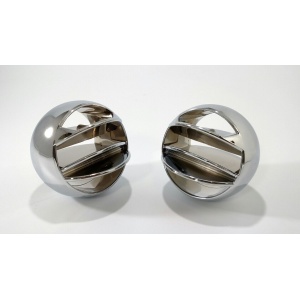 Pair Chrome Round A/C Vent Balls For 1967-72 Chevy / GMC Pickup Truck