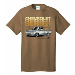 Chevy C10 T-Shirt - Brown w/ 1980's Chevy Truck & Classic "Chevrolet" Script