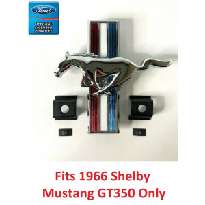 Front Grille Tri-Bar Pony Emblem w/ Clips For 1966 Ford Shelby Mustang GT350 - GoodSpeedUSA