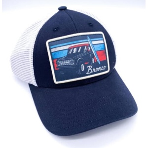 Ford Bronco Hat / Cap – Navy Blue w/ Embroidered Script Patch – Mesh Backing