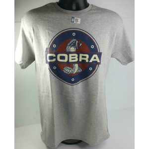 Ford Mustang Cobra Gray T-Shirt – Blue & Red Snake Logo