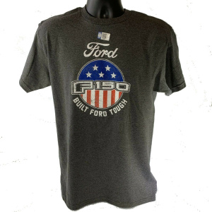 Ford F-150 Gray T-Shirt – Built Ford Tough American Flag