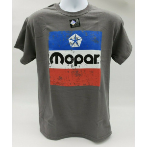 Red White & Blue 1972 Mopar Emblem on Gray T-Shirt