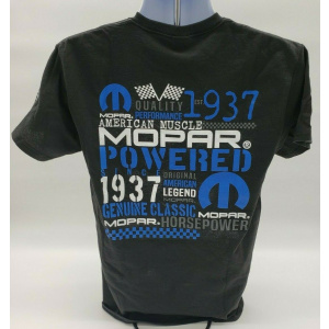 Mopar Powered Since 1937 Black T-Shirt w/ Blue “M” Logo
