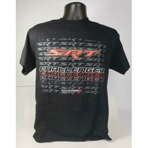 Dodge Challenger SRT Black T-Shirt w/ SRT – Three Color Challenger Script