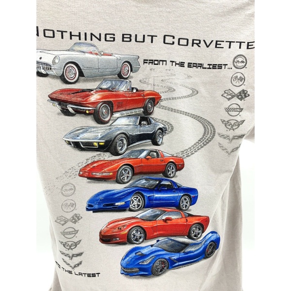 Chevy Corvette Generations Light Gray T-Shirt - "Nothing But Corvette" - Image 5