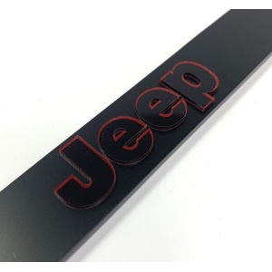 Jeep License Plate Frame - Black with Red Surround